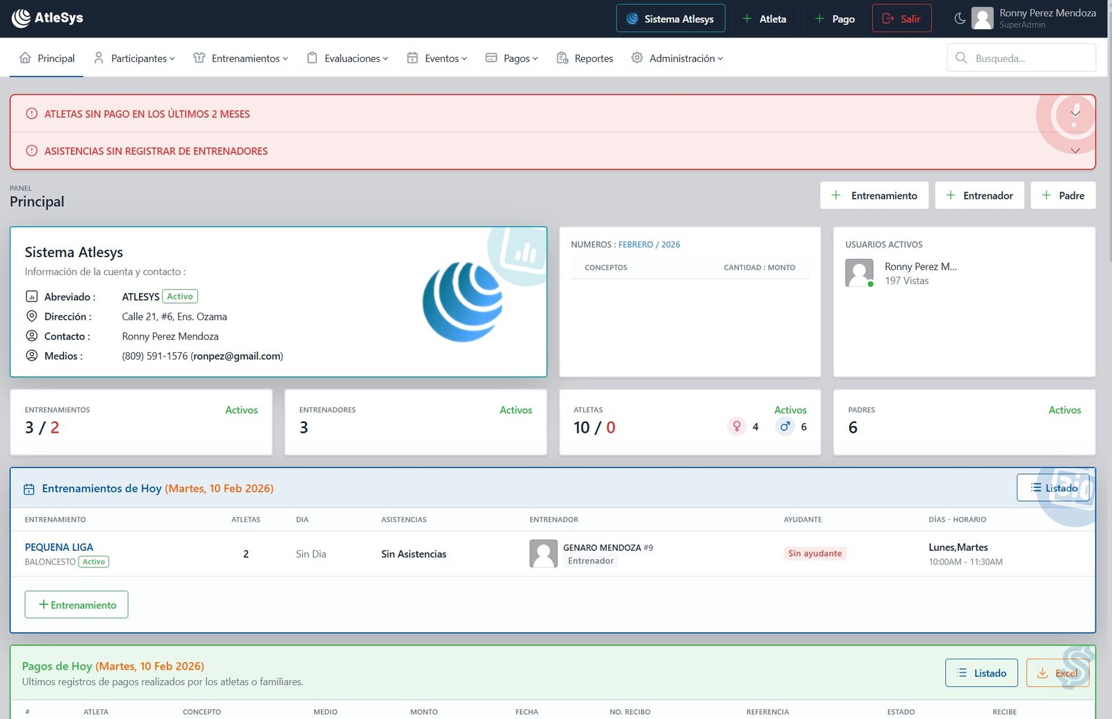 Dashboard Principal Atlesys